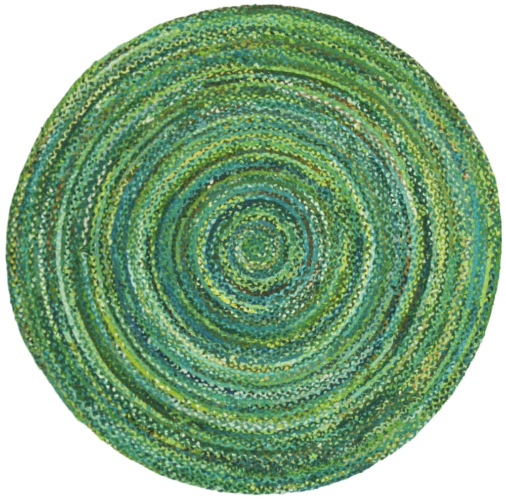 Tapis chalet de campagne en coton vert, 122 x 122 cm