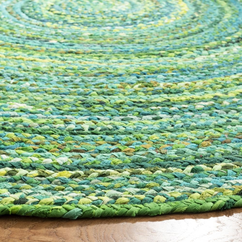 Tapis chalet de campagne en coton vert, 122 x 122 cm — vue 4
