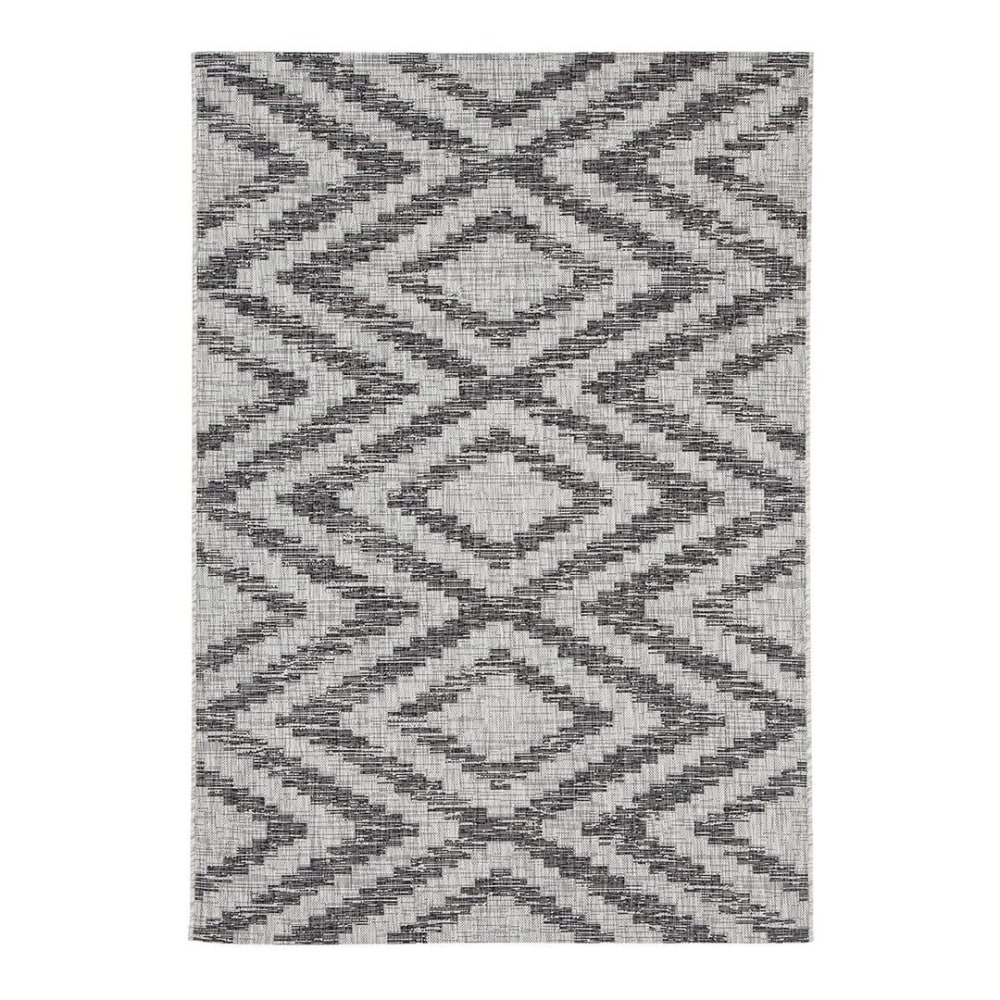 Tapis géométrique design en polypropylène gris 120x170