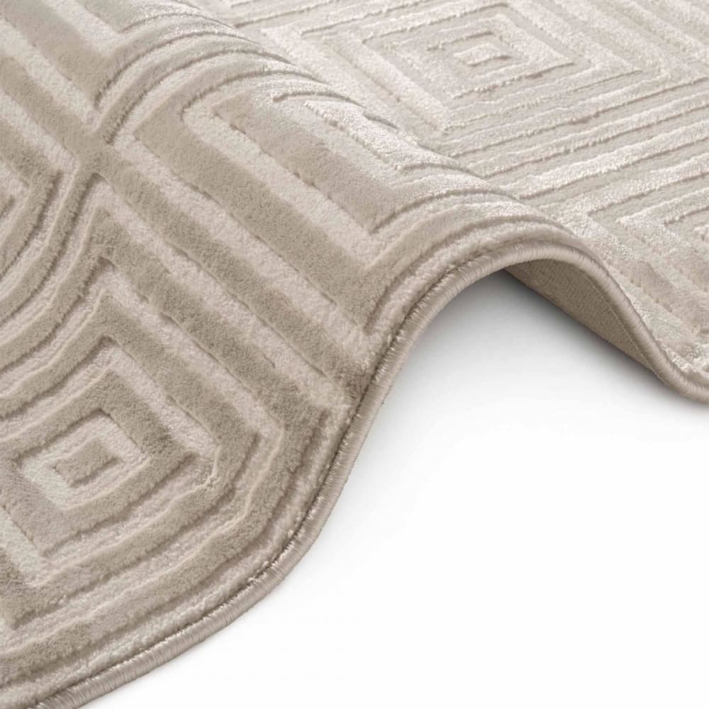 Tapis salon 120x170cm crème géométrique — vue 4