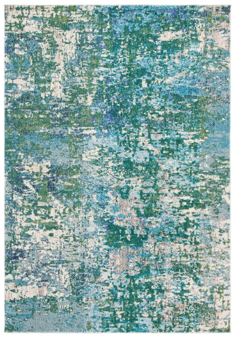 Tapis de transition en polypropylène vert/bleu, 122 x 183 cm