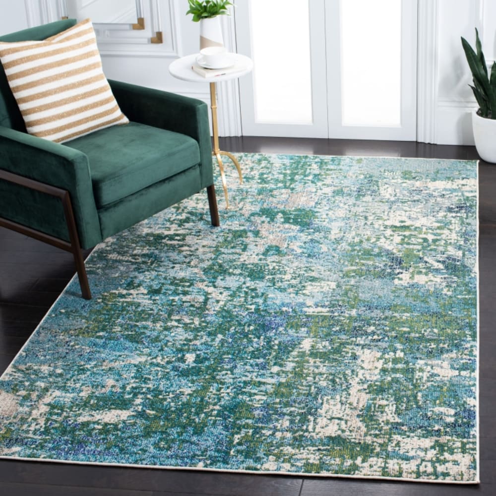 Tapis de transition en polypropylène vert/bleu, 122 x 183 cm — vue 3
