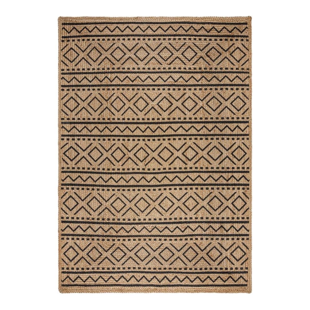 Tapis géométrique design en jute naturel 120x170