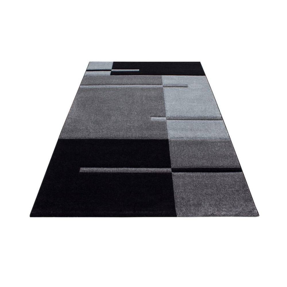 Tapis géométrique design en polypropylène gris 120x170