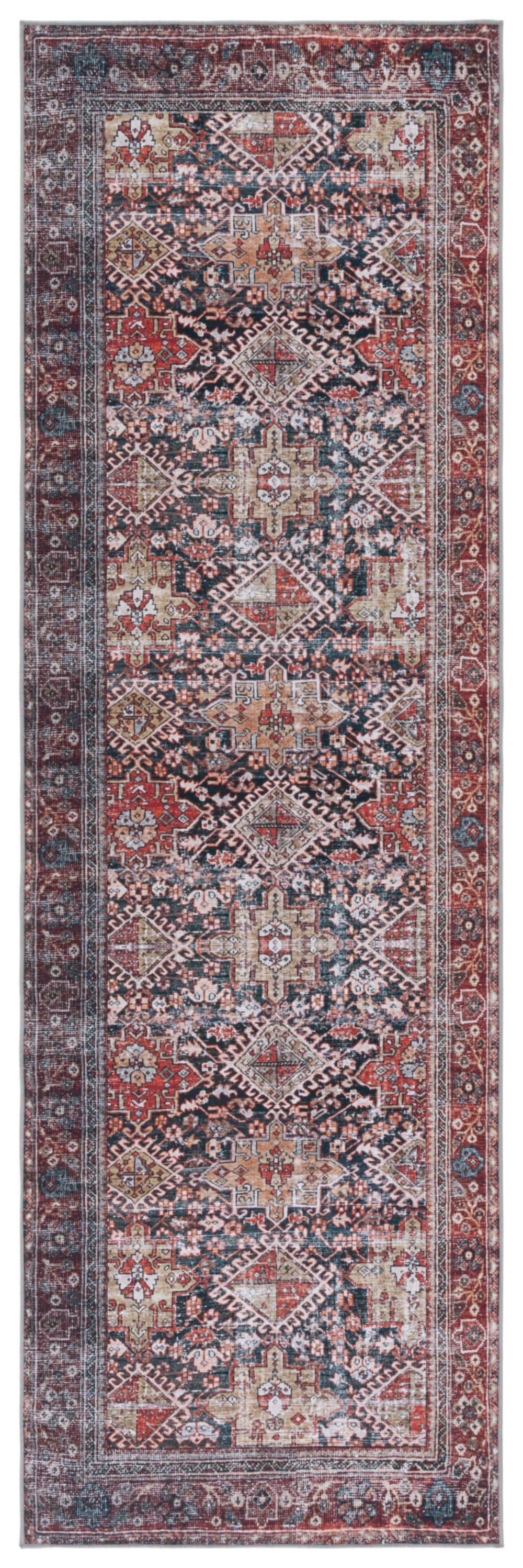 Tapis de transition en polyester bleu/orange, 76 x 122 cm