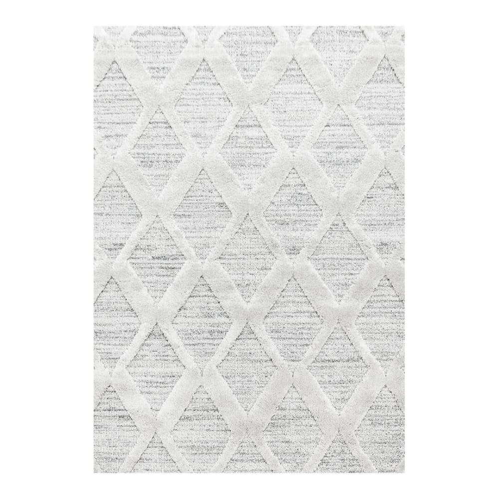 Tapis géométrique scandinave en polypropylène gris 120x170