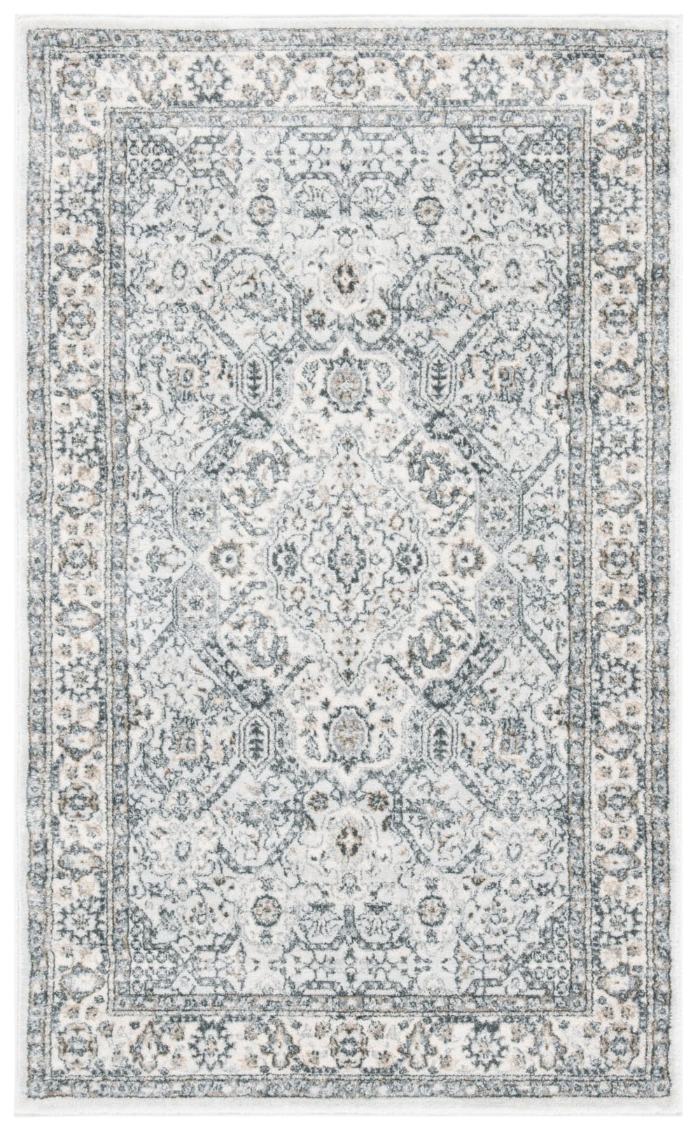 Tapis gris clair/crème