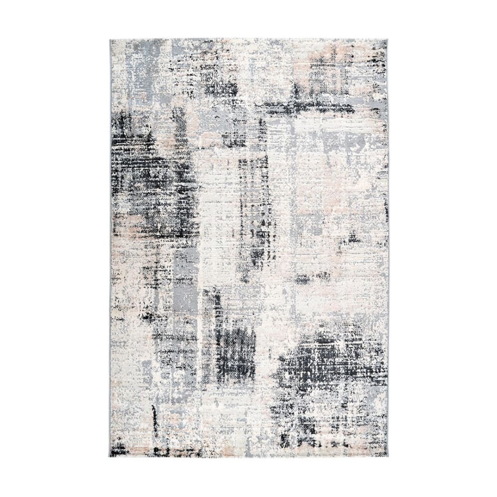 Tapis rayé design en polyester gris 120x170