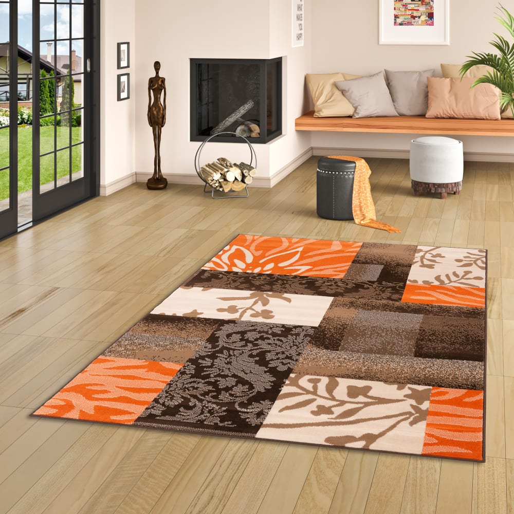 Tapis velours moderne marron 120x170 cm — vue 3