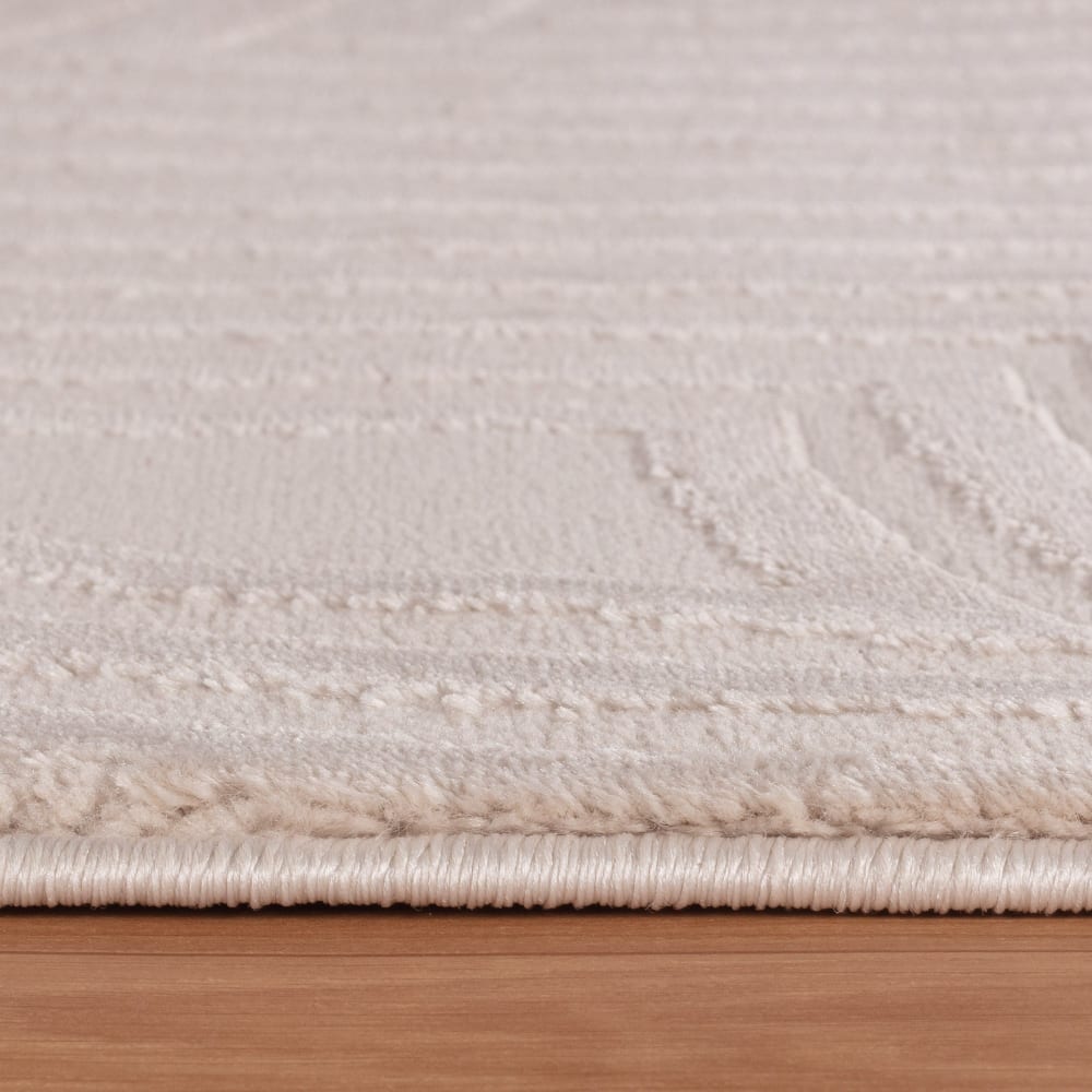 Tapis meduse laineux à motif en relief beige 120x170cm — vue 4