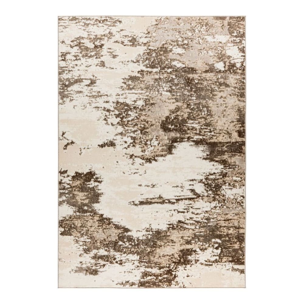 Tapis rayé vintage en polyester taupe 120x170