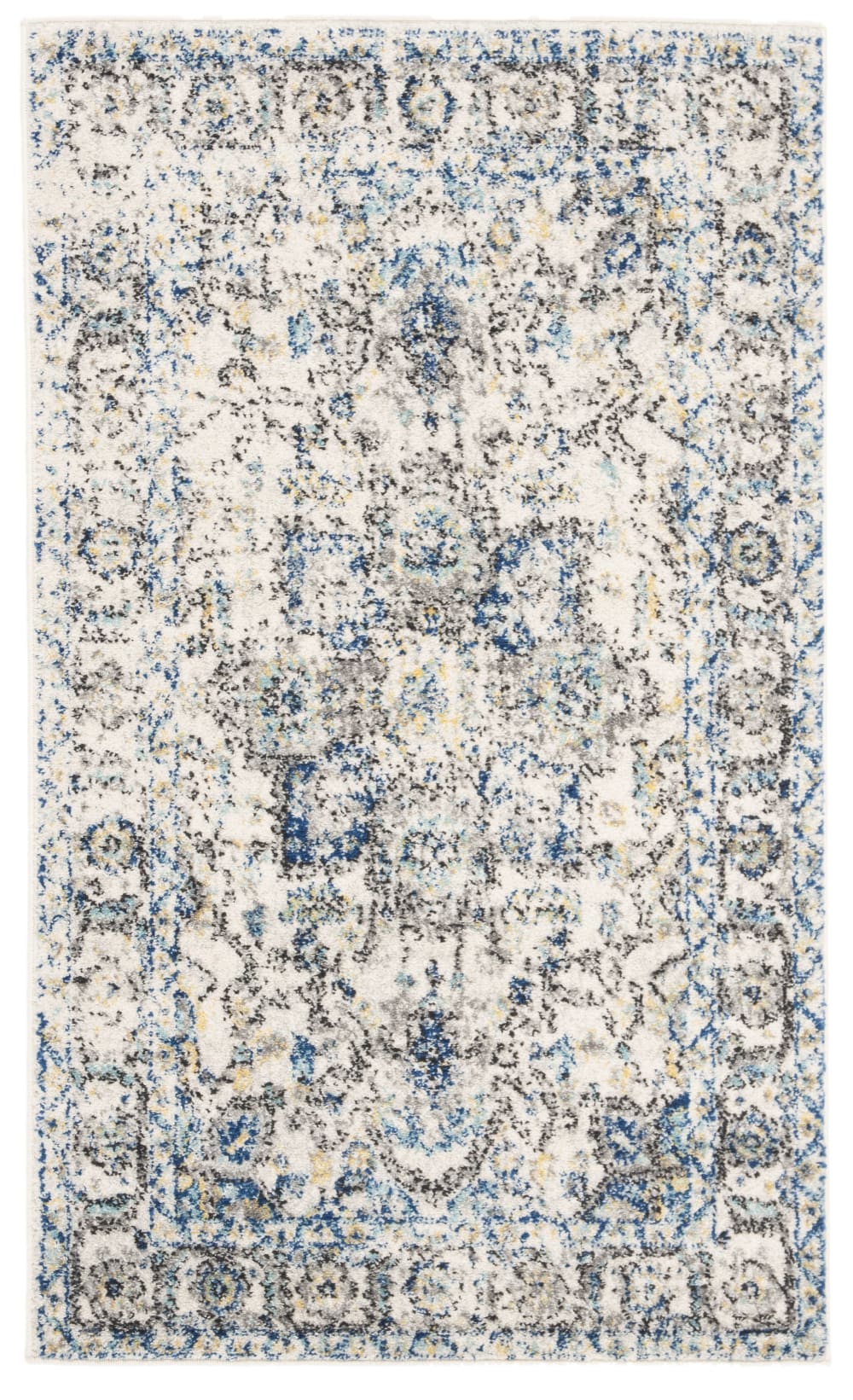 Tapis traditionnel en polypropylène gris/blanc, 122 x 183 cm