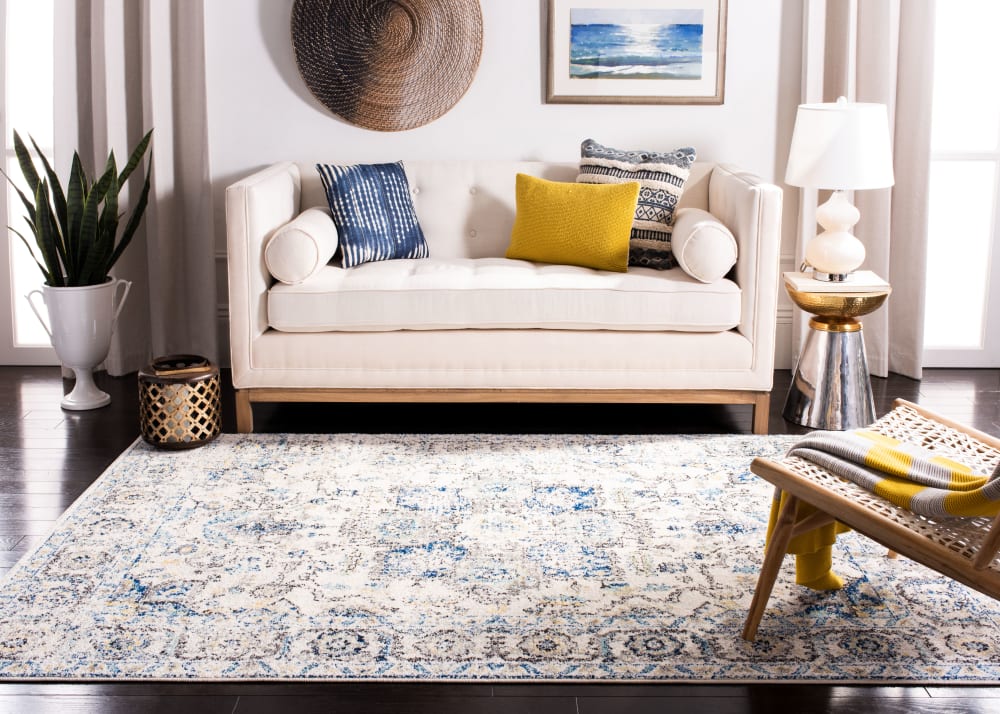 Tapis traditionnel en polypropylène gris/blanc, 122 x 183 cm — vue 3