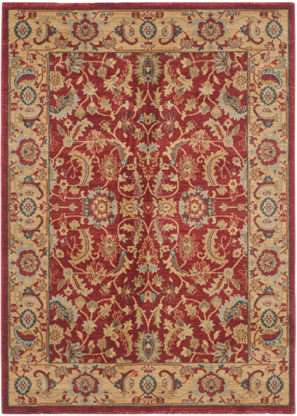 Tapis traditionnel en polypropylène rouge/beige, 122 x 170 cm