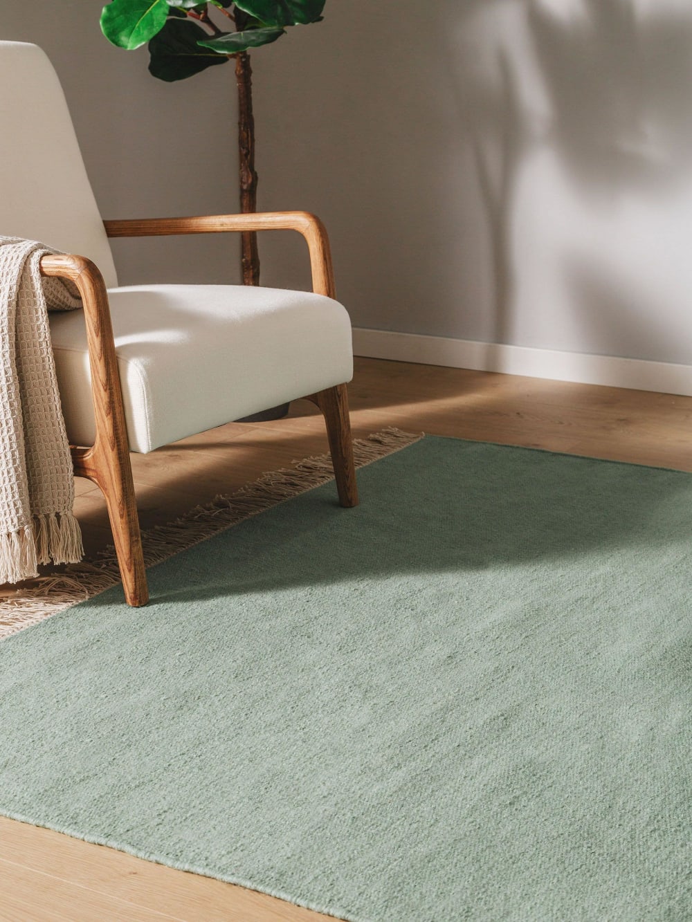 Tapis de laine vert clair 120x170 — vue 4
