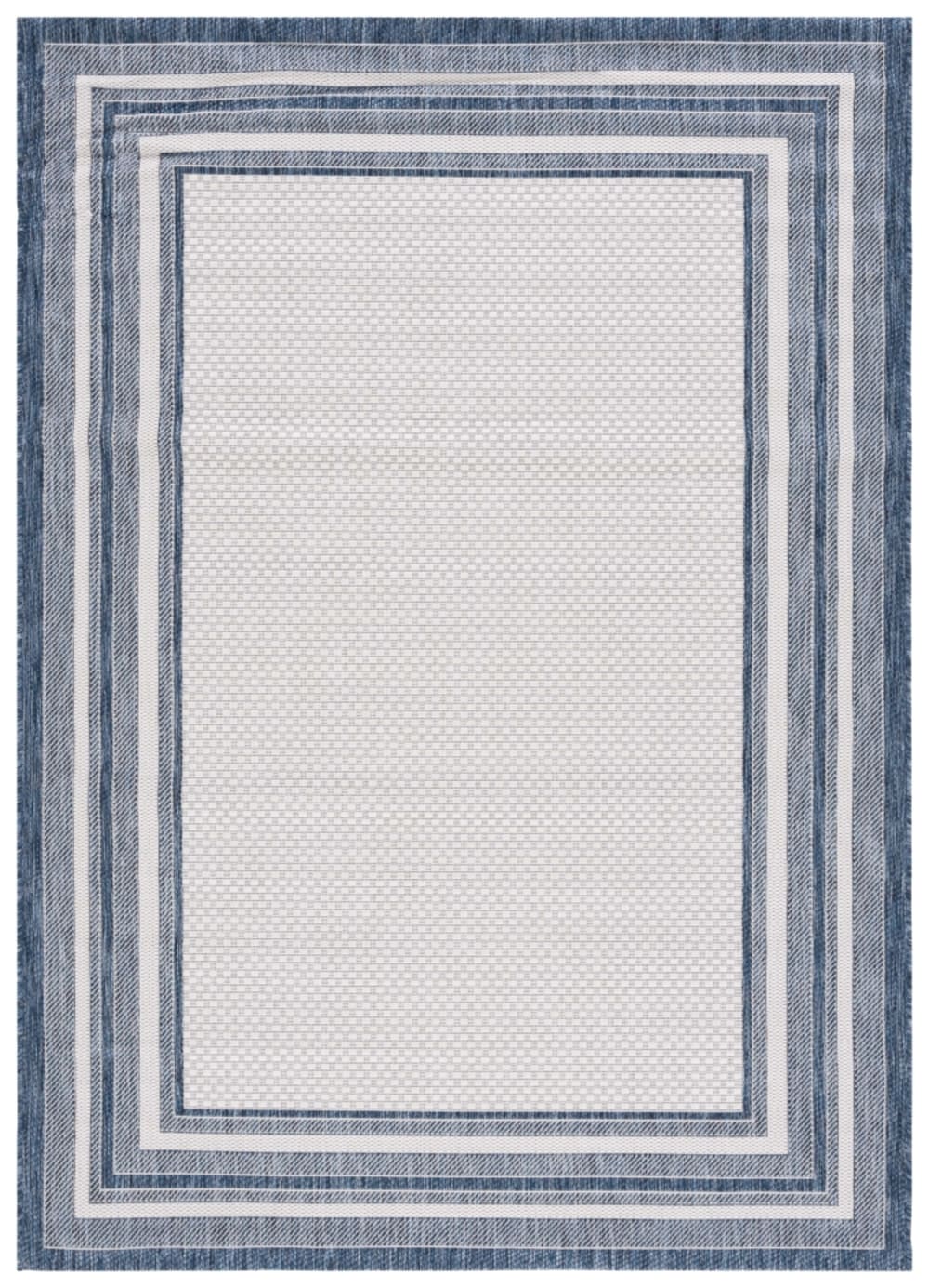 Tapis géométrique en polypropylène blanc/bleu, 122 x 170 cm