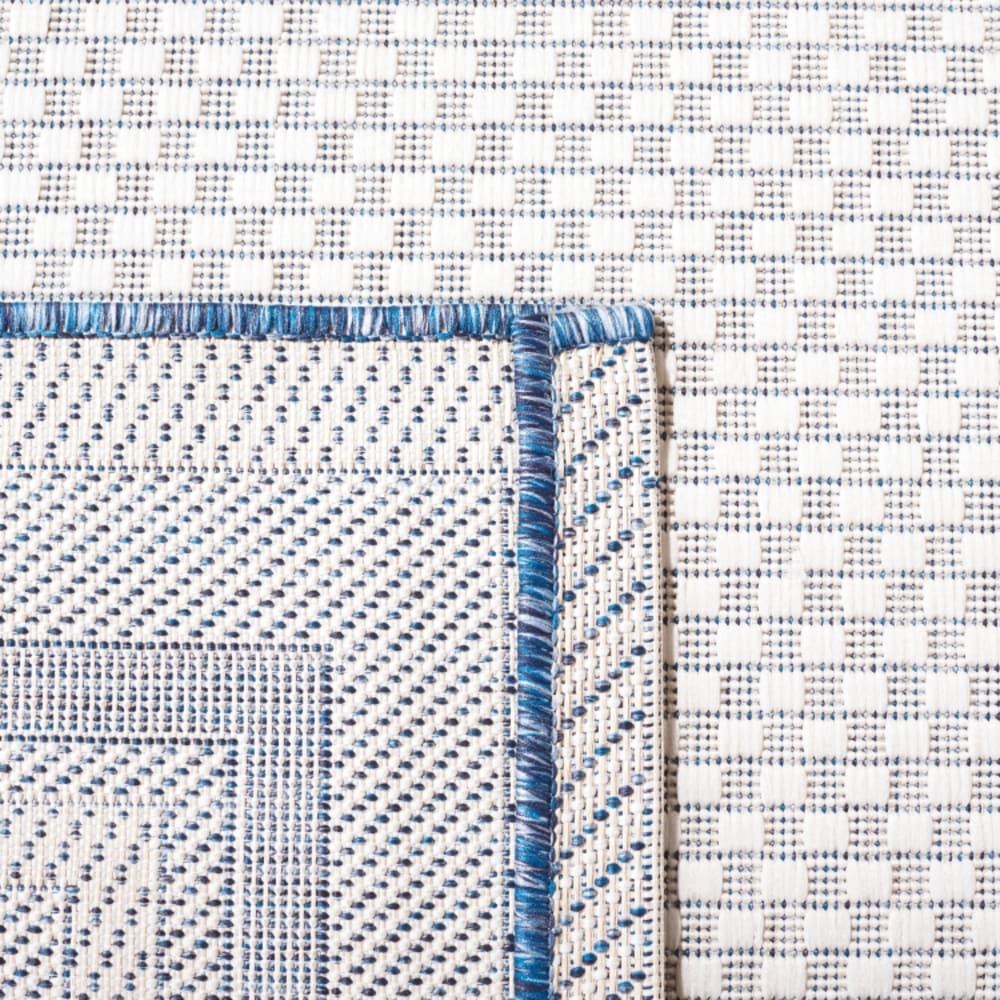 Tapis géométrique en polypropylène blanc/bleu, 122 x 170 cm — vue 4