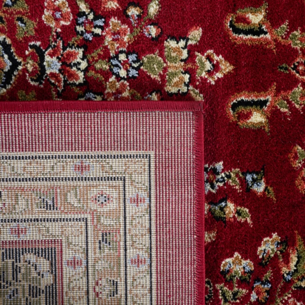 Tapis traditionnel en polypropylène rouge/noir, 122 cm — vue 4
