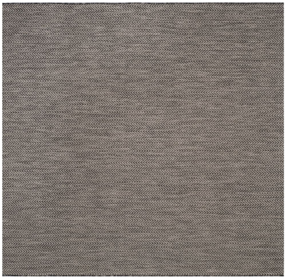 Tapis contemporain en polypropylène noir/beige, 122 x 122 cm