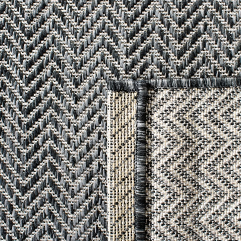 Tapis contemporain en polypropylène noir/beige, 122 x 122 cm — vue 4