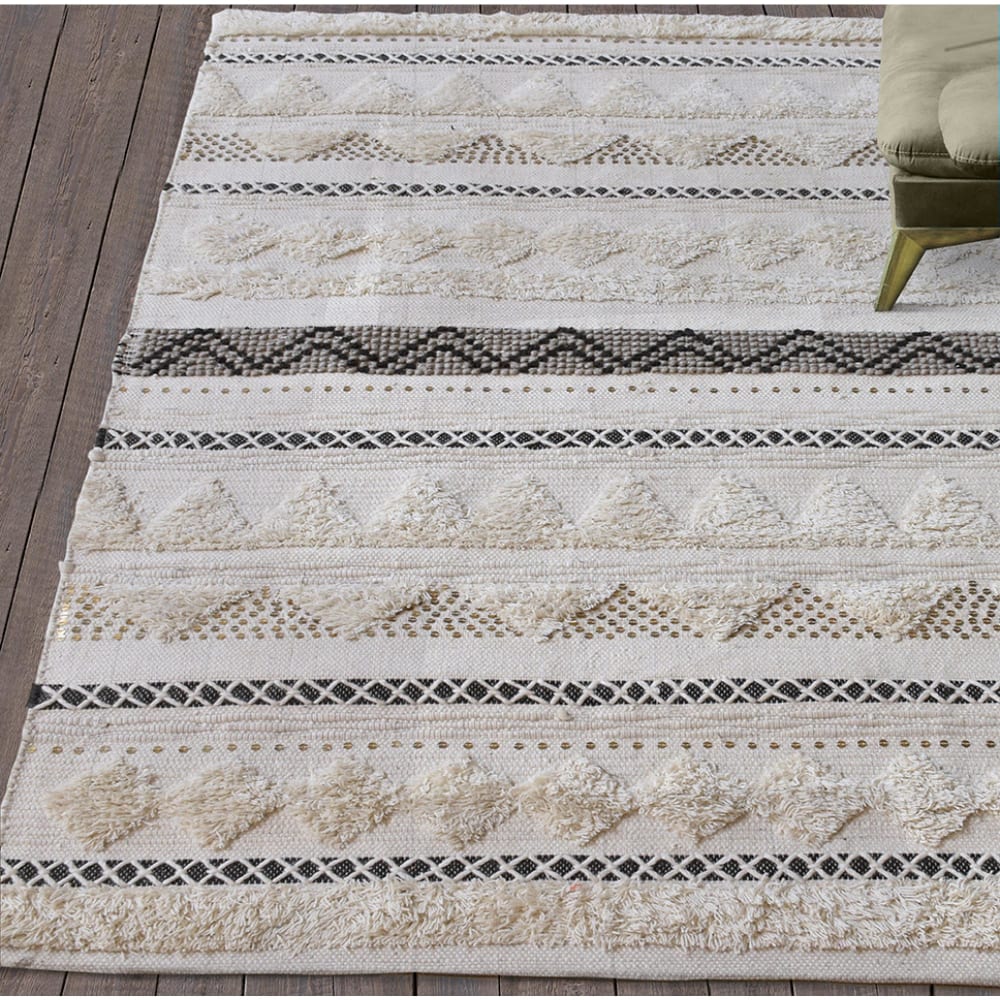 Tapis en laine ivoire 120 x 180 cm — vue 3