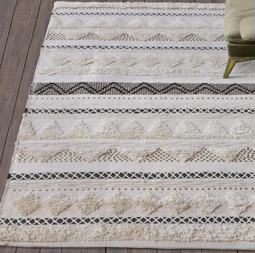 Tapis en laine ivoire 120 x 180 cm — vue 4