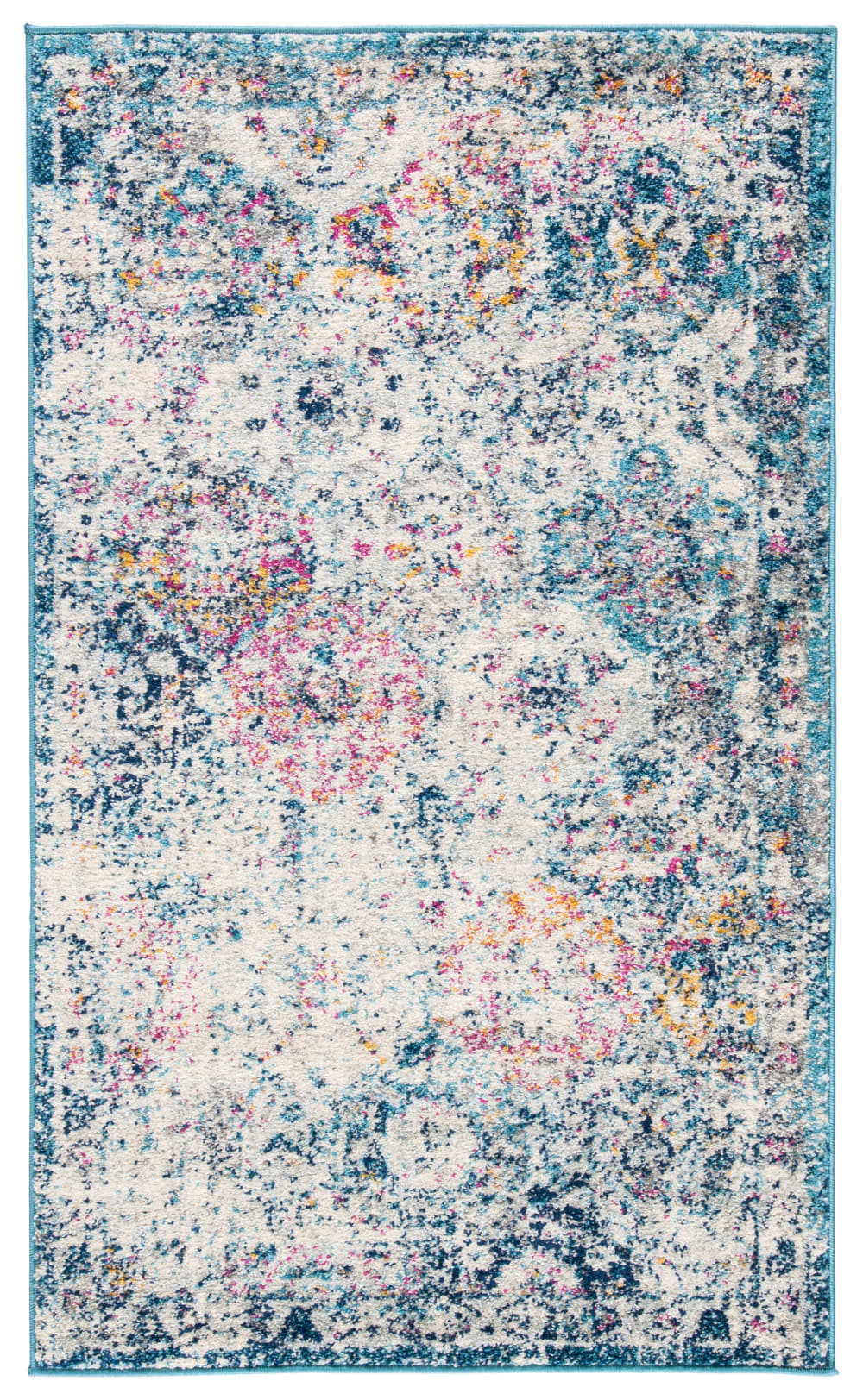Tapis traditionnel en polypropylène bleu, 122 x 183 cm