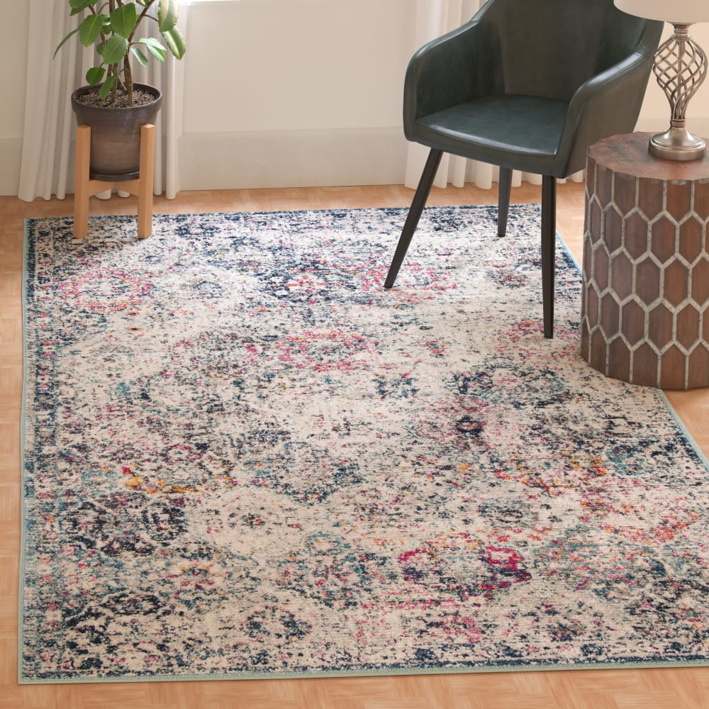 Tapis traditionnel en polypropylène bleu, 122 x 183 cm — vue 3