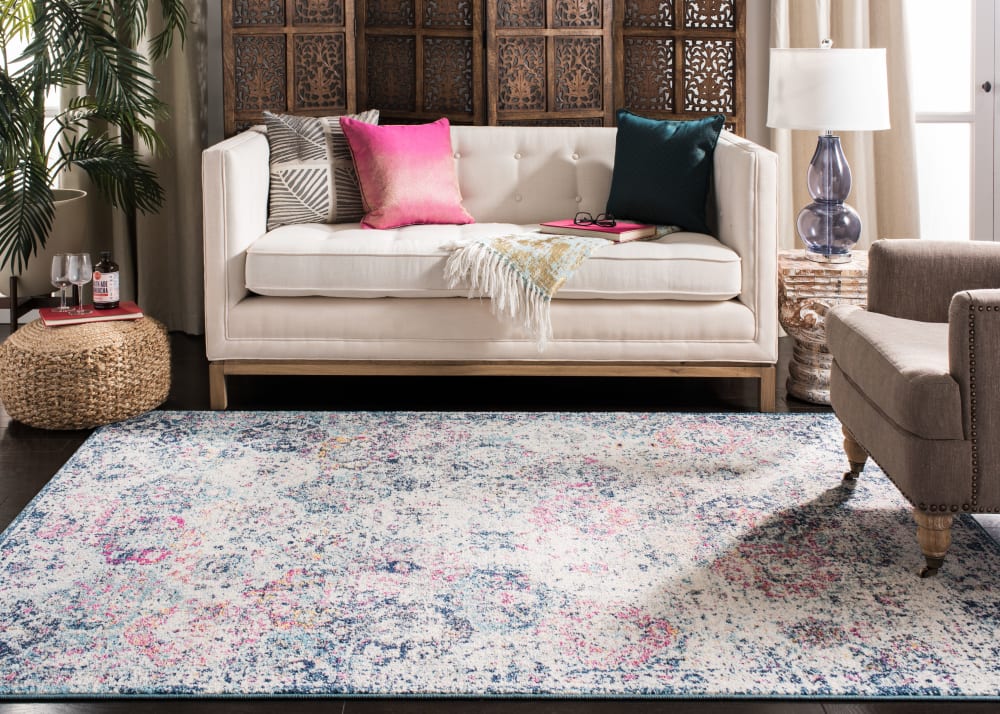 Tapis traditionnel en polypropylène bleu, 122 x 183 cm — vue 4