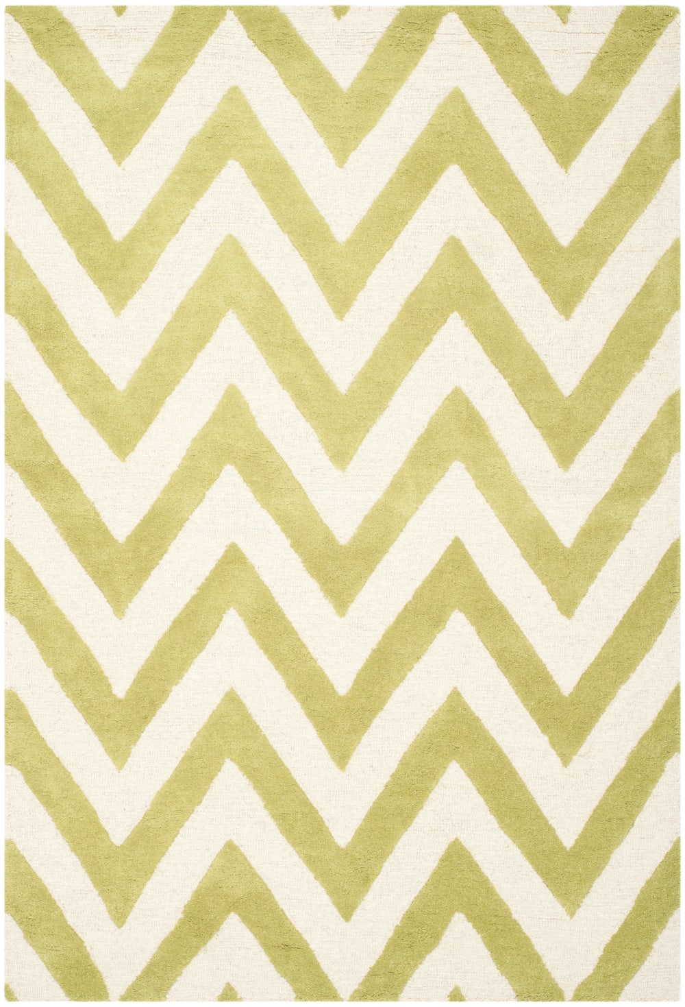 Tapis moderne en laine vert/blanc, 122 x 183 cm