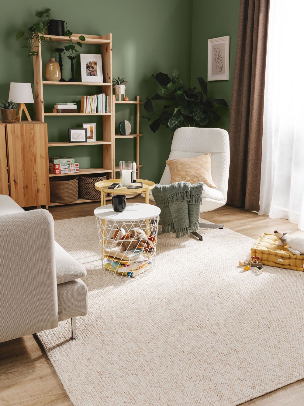 Tapis lavable crème 120x170 — vue 3