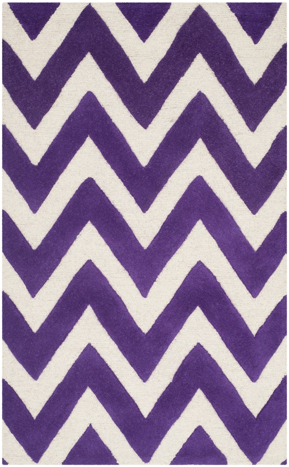 Tapis moderne en laine violet/blanc, 122 x 183 cm