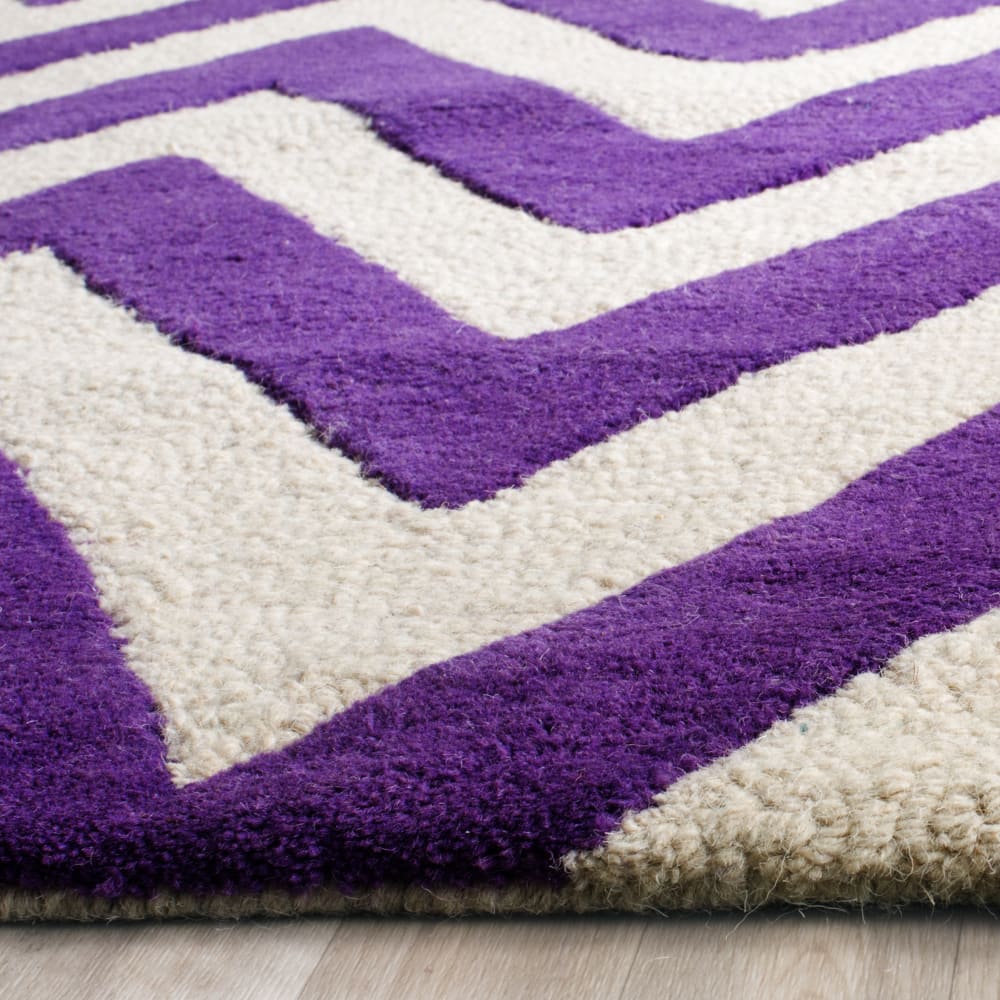 Tapis moderne en laine violet/blanc, 122 x 183 cm — vue 4