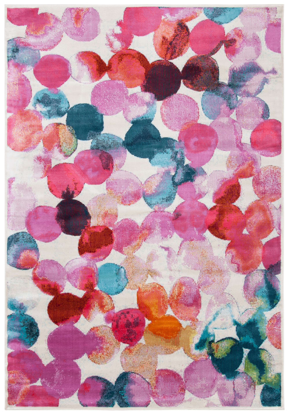 Tapis contemporain en polypropylène rose/bleu, 122 x 183 cm