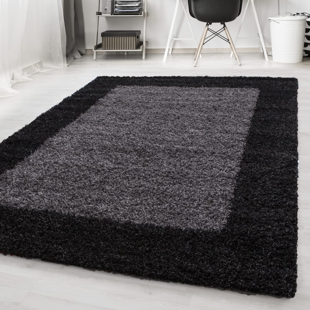Tapis à bordures anthracite 120x170cm