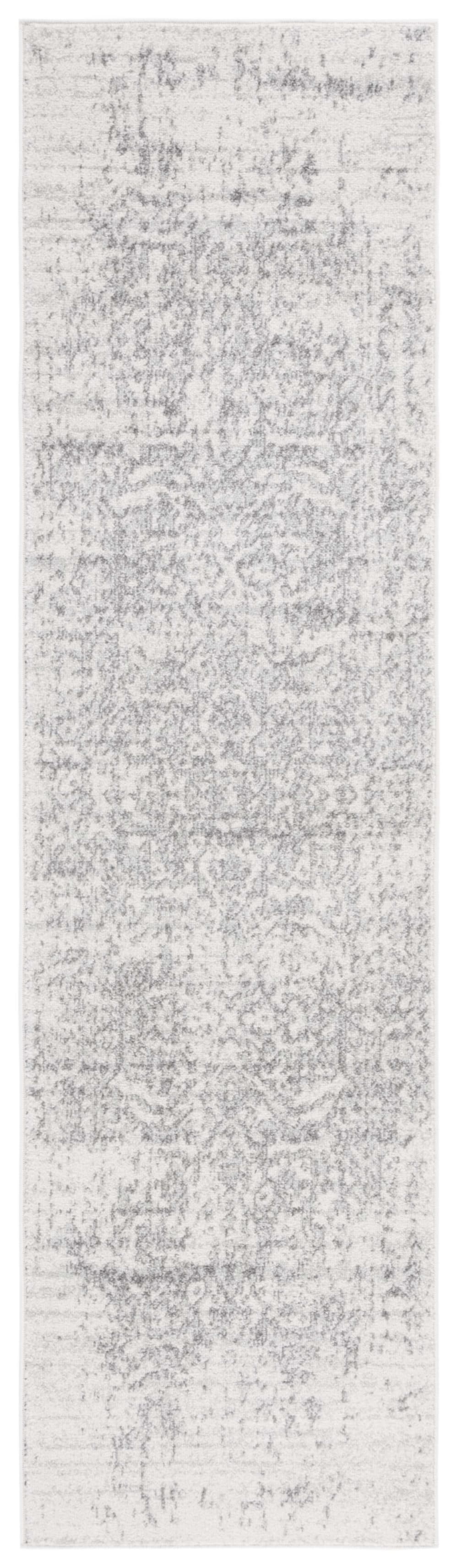 Tapis chic moderne en polypropylène argent/blanc, 69 x 122 cm