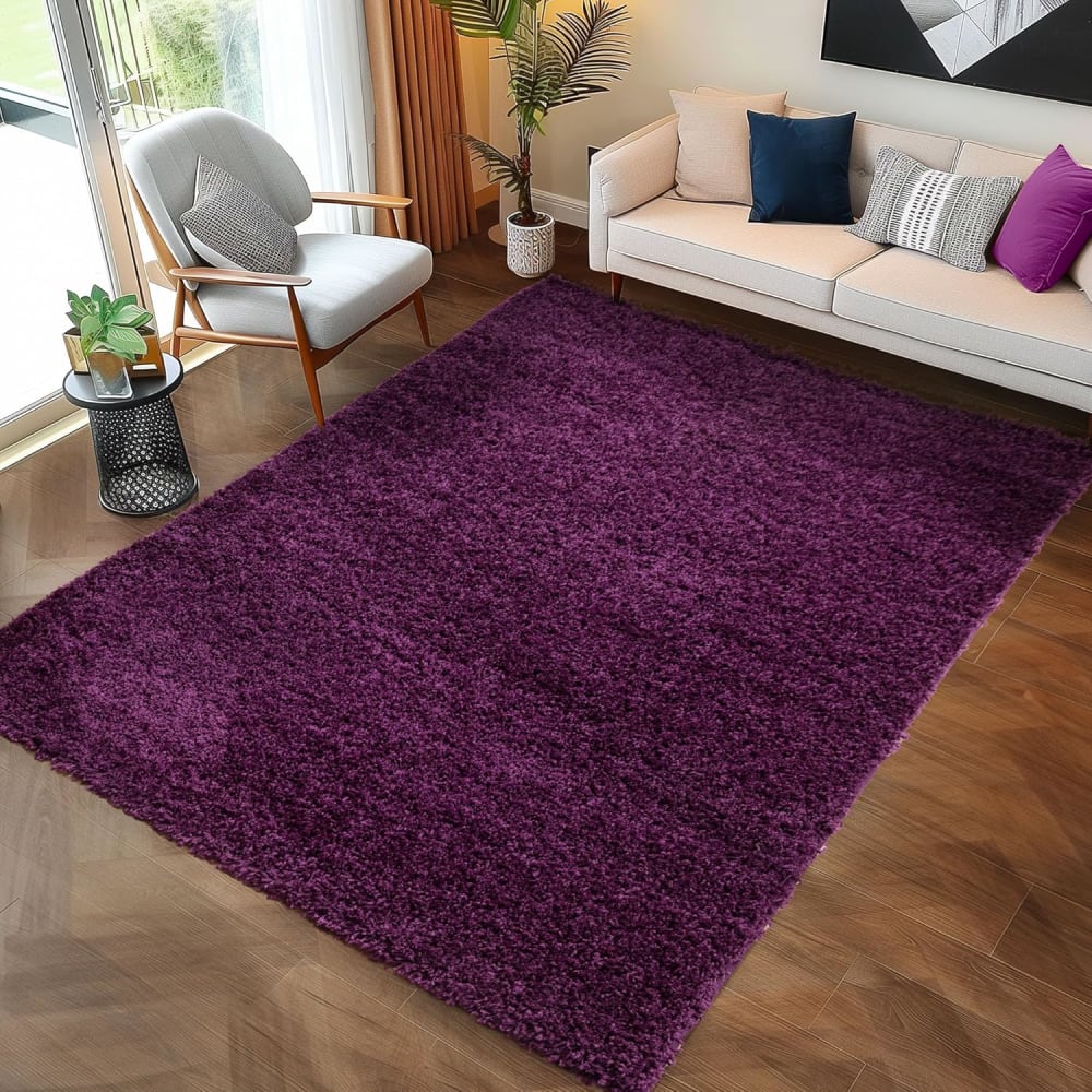 Shaggy - tapis uni à poils longs - violet 120 x 170 cm — vue 3