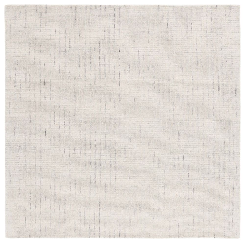 Tapis contemporain en laine blanc/gris, 122 x 122 cm