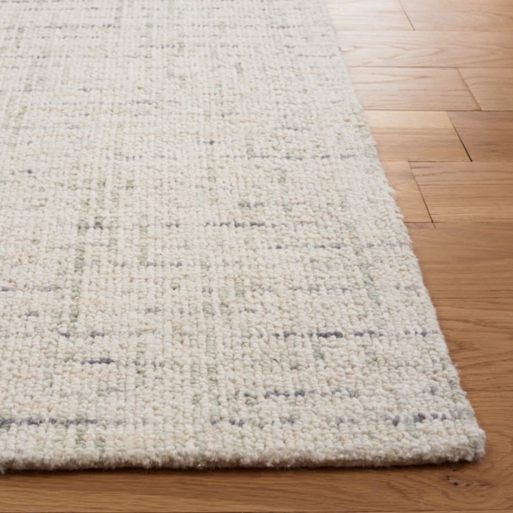 Tapis contemporain en laine blanc/gris, 122 x 122 cm — vue 3