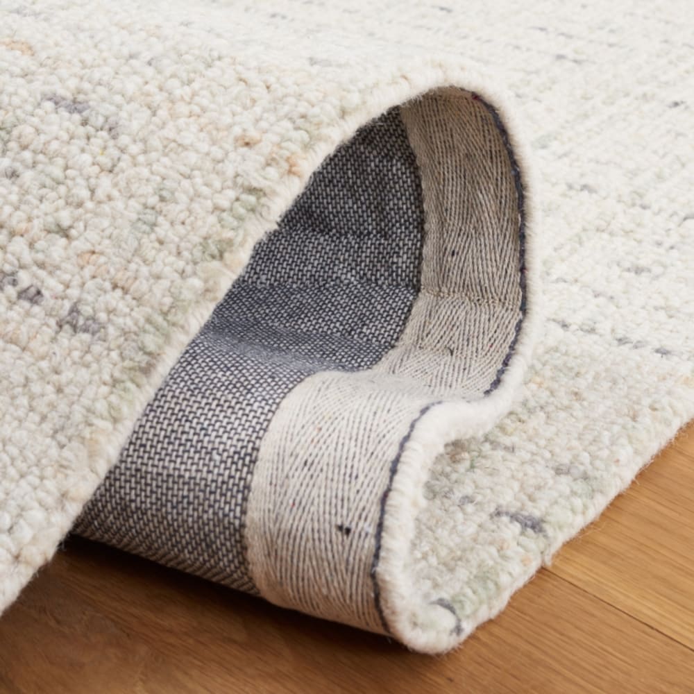 Tapis contemporain en laine blanc/gris, 122 x 122 cm — vue 4