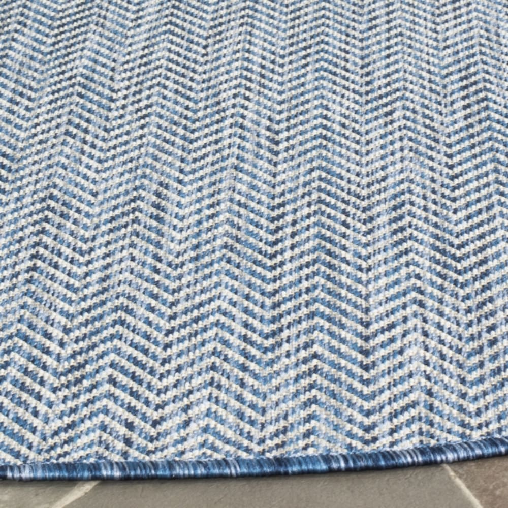 Tapis contemporain en polypropylène bleu/gris, 122 cm — vue 4