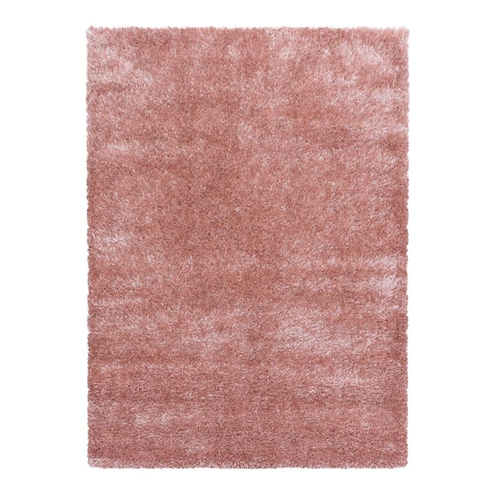 Tapis uni design en polyester rose 120x170