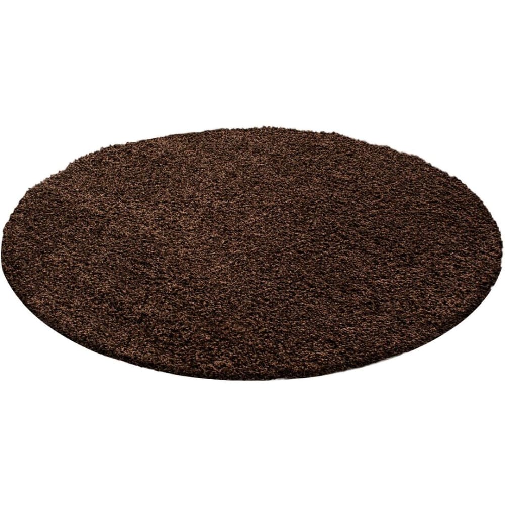Tapis uni design en polypropylène marron Ø 120
