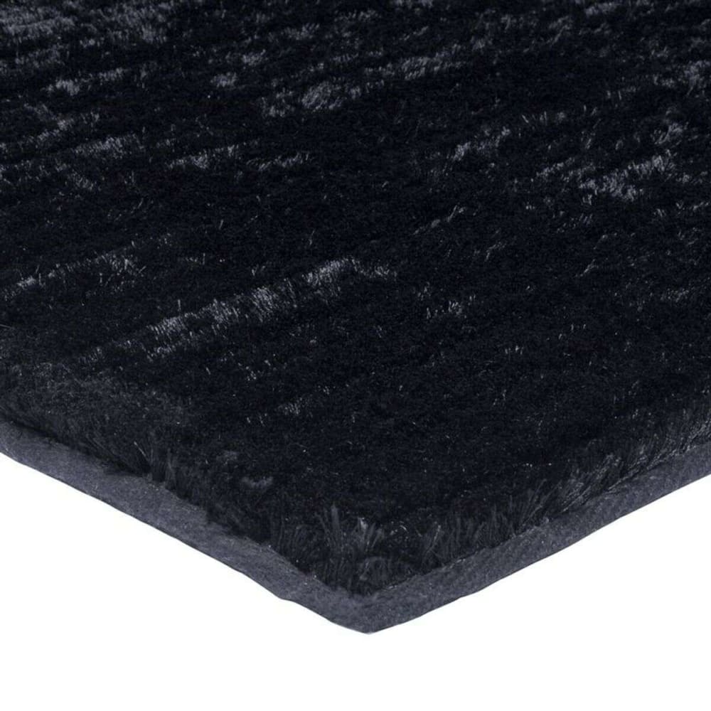 Tapis à poils longs effet soyeux noir 120x170 — vue 4