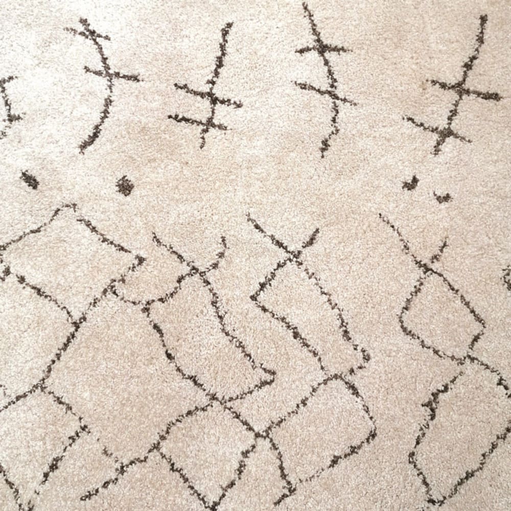 Tapis 120x170 cm beige et noir motif berbère ethnique — vue 3