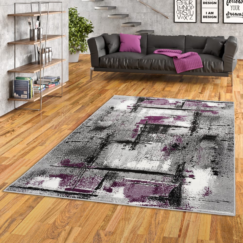 Tapis velours moderne violet 120x170 cm — vue 3