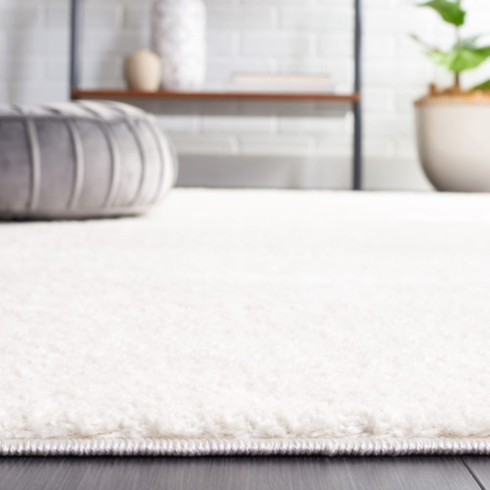 Tapis solide et tonale en polyester blanc, 66 x 122 cm — vue 4