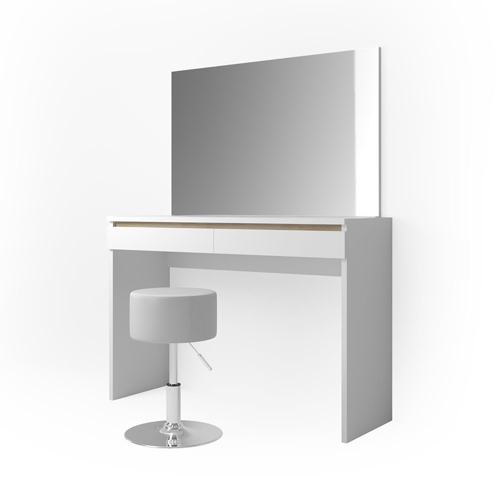 Coiffeuse avec tabouret, Blanc 120 x 83cm