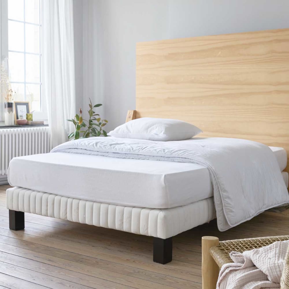 Protège-matelas molleton en coton blanc 120x200