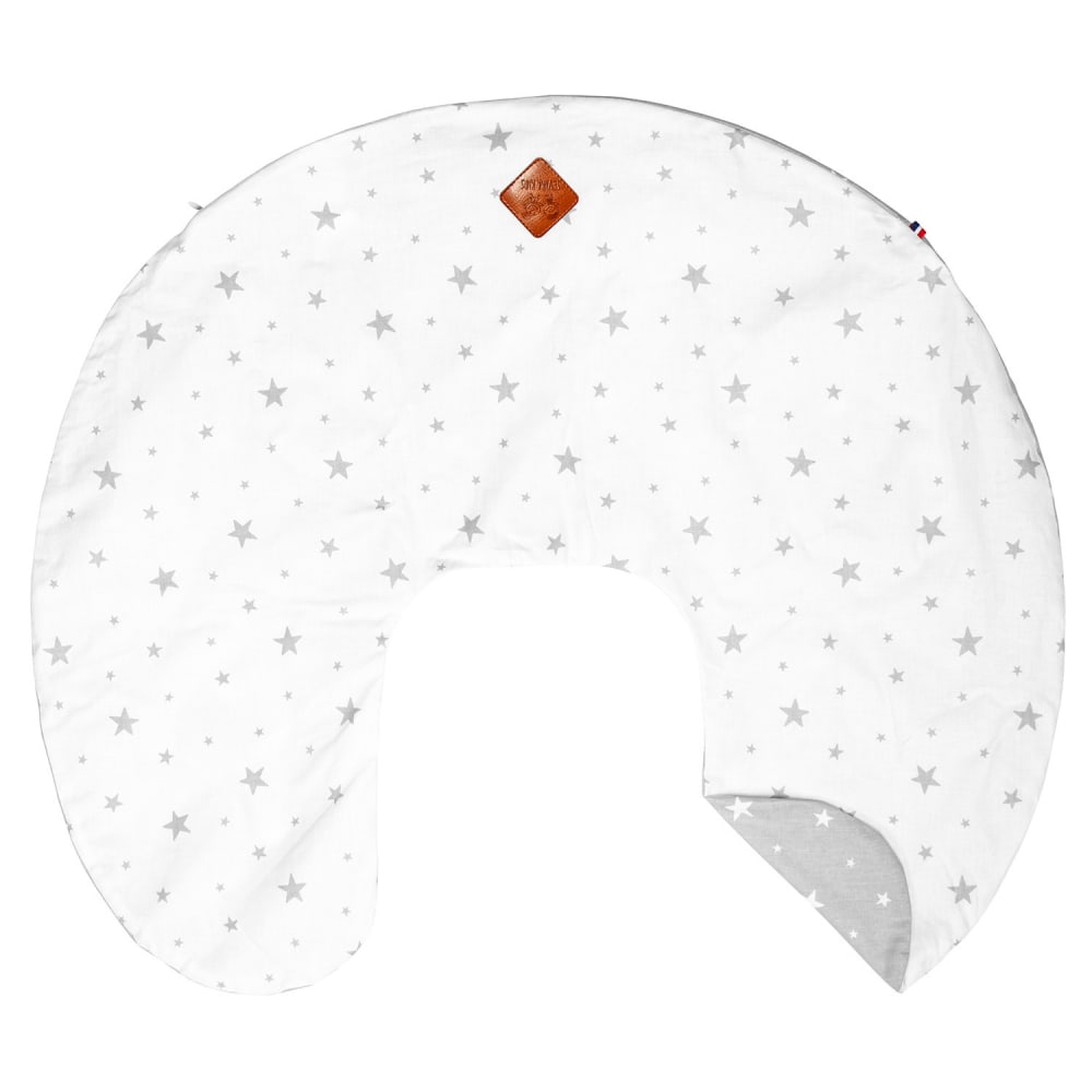 Housse coussin d'allaitement en coton Blanc 120x25 cm